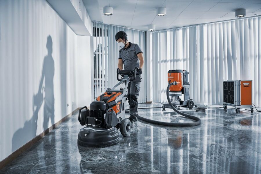 Bodenschleifmaschine mit Absaugung mieten – 400V, 515 mm 6 515mm Schleifmaschine poliert Terrazzo