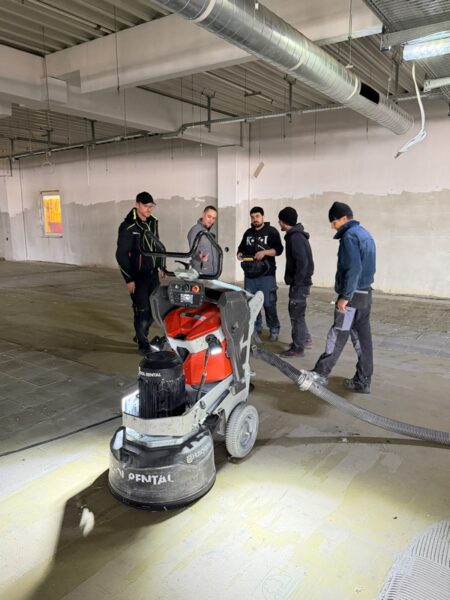 Bodenschleifmaschine mit Absaugung mieten – 400V, 600 mm 11 600mm Schleifmaschine für Bodensanierung