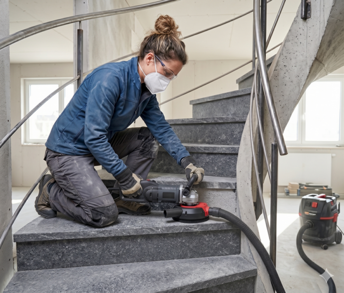 Handbetonschleifer mieten - 230V, 180 mm 1 Treppenstufen schleifen mit Sanierungsschleifer